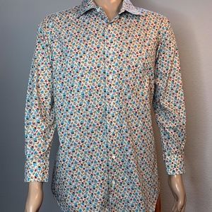 HOLLAND & SHERRY Men's Floral Design Dress Shirt